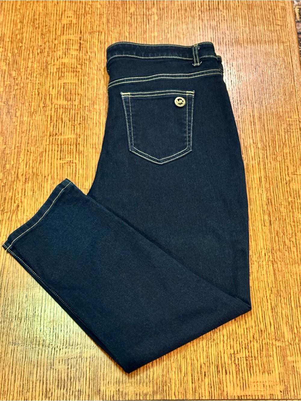 Michael Kors Navy Skinny Jeans with Contrast Stitching